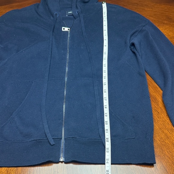 Zadig & Voltaire Navy Zip Hoodie Cardigan Crystal Skull Navy Blue, oversized XS - Picture 6 of 13